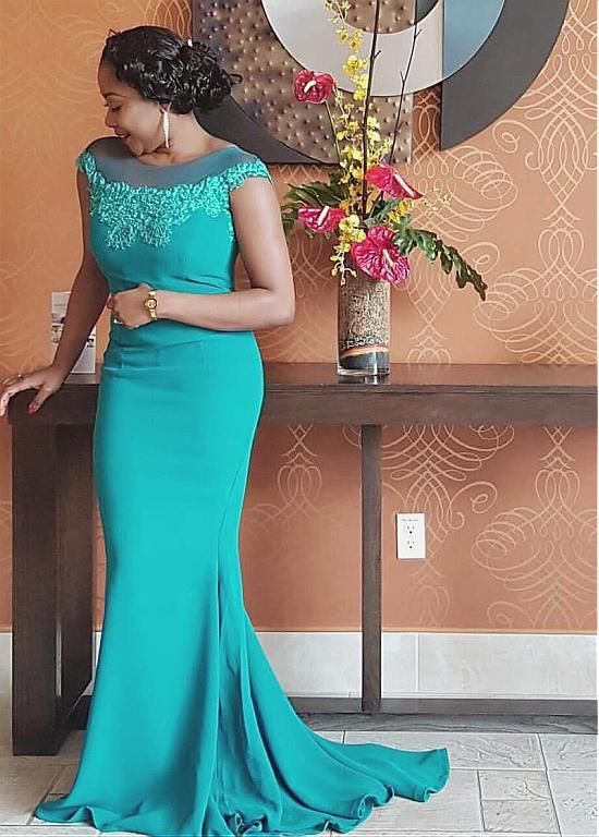 African Mermaid Long Bridesmaid Dresses Styles D