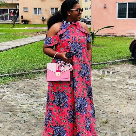 Beautiful Off Shoulder African Print Maxi Dress 2020 – styles 2d