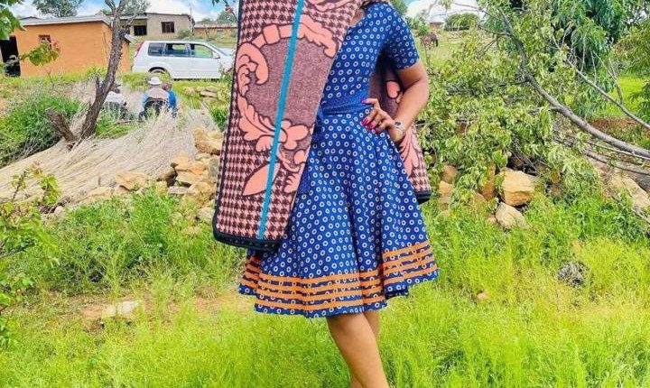 blue-shweshwe-dress-with-basotho-blanket