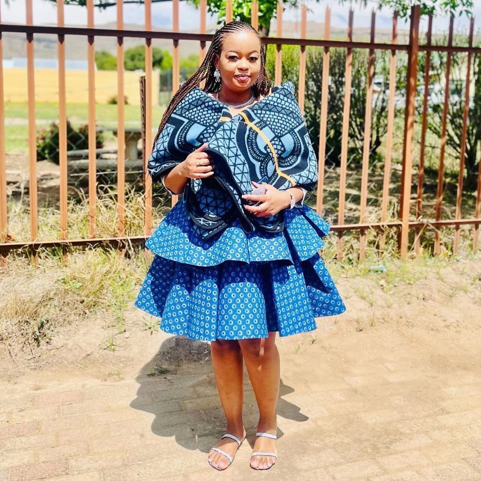 Most Stunning Sotho Shweshwe Dresses for Makoti – styles 2d